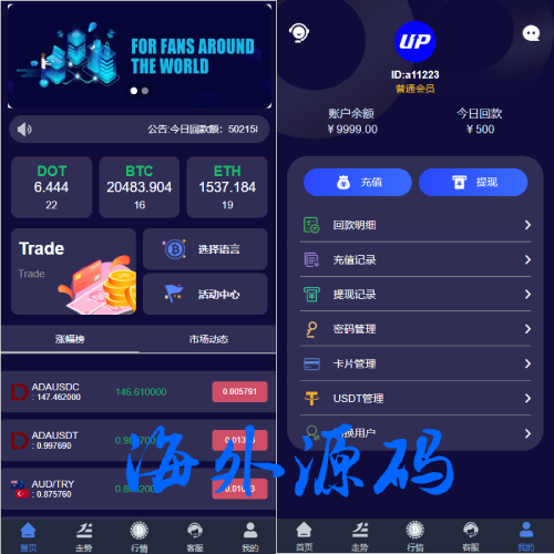 全新玩法微交易源码/虚拟币微盘系统/秒合约虚拟币交易