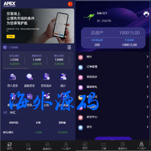 新UI多语言微盘外汇系统/时间盘微盘源码